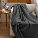 Merino Wool Blanket – Large 62”×86” Warm Thick Washable Throw | Sofa, Bed, Camping & Outdoor | 6 Colors | All Seasons