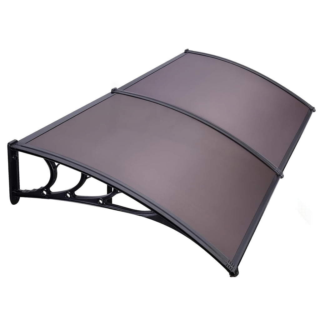 Polycarbonate Door Window Awning Canopy UPF50+ UV Rain Snow Protection Outdoor Entry Overhang 80x40 120x40 Hollow Sheet Clear Brown