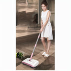 Hand-Push Floor Sweeper with Dustbin – All-in-One Manual Broom & Dustpan Set, No Power Needed, Lightweight Household Cleaning Machine for Hardwood, Tile & Laminate Floors, Lazy-Friendly Design