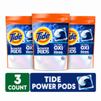 Tide Power PODS Ultra OXI Laundry Detergent Pacs 54 Count, Stain-Fighting Oxi Boost Laundry Pods, Deep Clean Odor Eliminating Washing Machine Pods for HE & Standard Washers