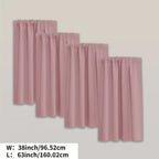 Blackout Curtains Rod Pocket 4 Panels - Thermal Insulated Room Darkening Noise Reducing Matte Drapes for Bedroom Living Room Office, 9 Colors 11 Sizes
