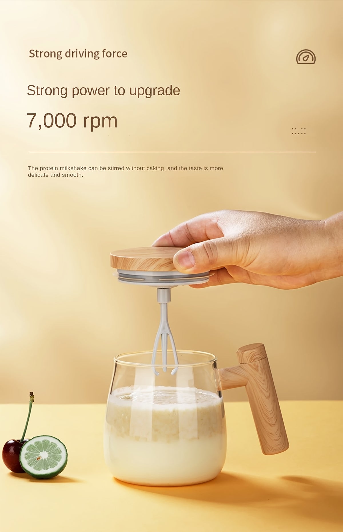 Electric Self-Mixing Mug 13.53oz Borosilicate Glass Auto Stirring Coffee Mug 6000 RPM Battery Powered for Coffee Milk Protein Powder