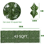UV Resistant Artificial Ivy Privacy Fence Screen Faux Hedge Wall Panels Fake Ivy Vine Leaf Green Backdrop for Outdoor Garden Patio Balcony Backyard Indoor Decor Multiple Sizes
