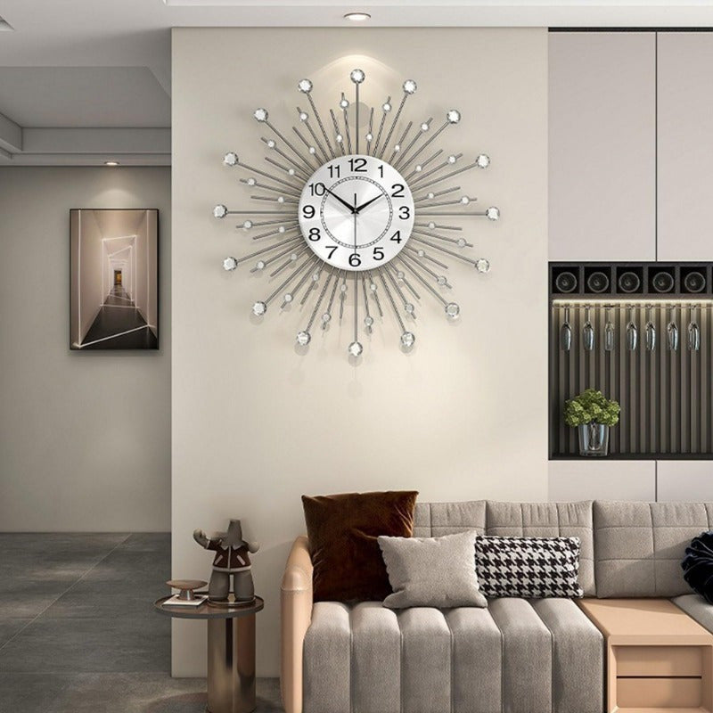 24-Inch Silent Wall Clock Minimalist Modern Wrought Iron – Large Non-Ticking Decorative Clock for Living Room, Kitchen, Bedroom & Bathroom