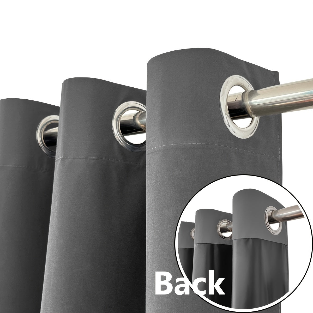 Complete Blackout Curtains 4-Panel Set – Black-Coated Film Thermal Insulated Grommet Top Curtains for Bedroom | Total Light Blocking Window Panels