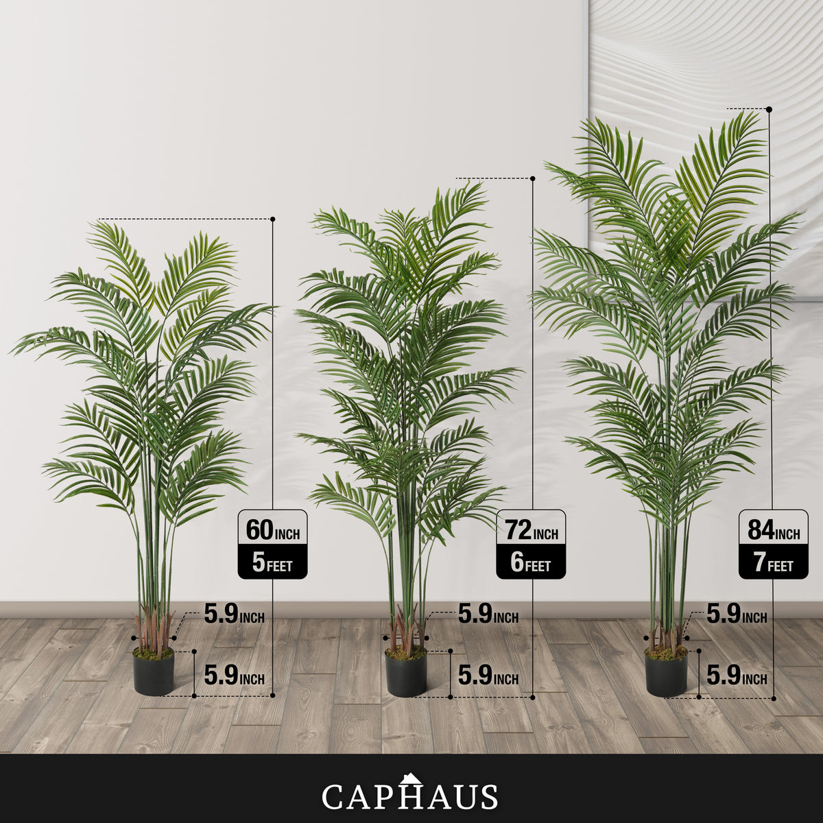 Artificial Palm Tree 5 6 7 Feet Lifelike Faux Potted Plant with Moss Indoor Home Office Living Room Decor Housewarming Gift