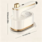 Mini Foldable Clothes Steamer 180° Rotation – Compact Portable Handheld Wrinkle Remover for Home Dormitory Office Travel, White (YD-03)