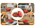 Dutch Oven 5QT 6QT 7.5QT Enameled Cast Iron Cookware with Lid Silicone Handles Oven Safe 500°F Bread Baking Stews Roasts Multiple Colors