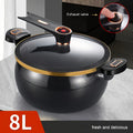 Non-Stick Stockpot 8.45QT with Twist Lock Handle – Large 2.11 Gallon Soup & Stew Pot Compatible with Induction Cooker, Gas & Electric Stovetop