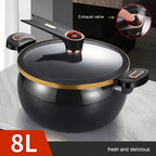 Non-Stick Stockpot 8.45QT with Twist Lock Handle – Large 2.11 Gallon Soup & Stew Pot Compatible with Induction Cooker, Gas & Electric Stovetop