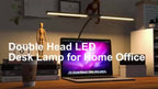 Dual Head LED Desk Lamp Touch Dimmable Gooseneck with Clip & Base USB 13W 3 Color Modes 10 Brightness Levels for Home Office Study Gaming