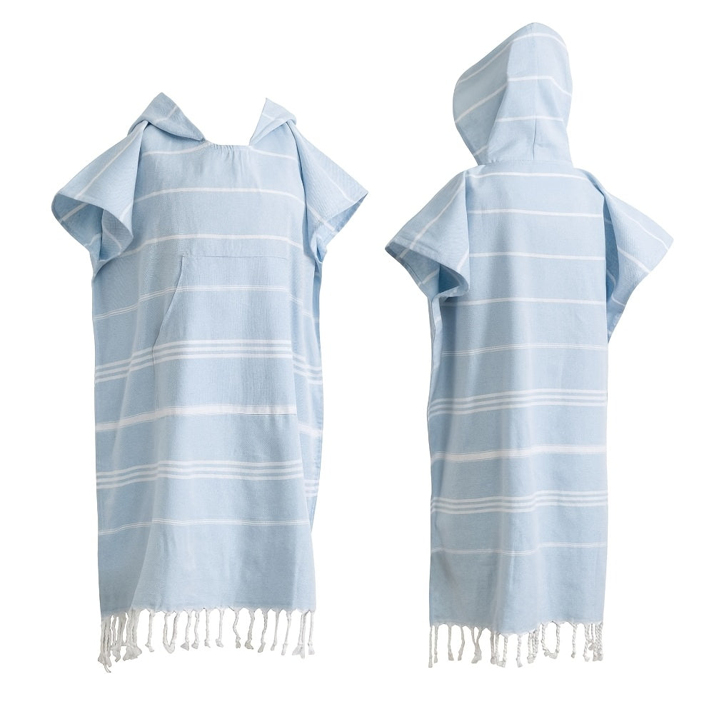 Hooded Surf Poncho Wearable Beach Towel Quick Dry Cotton Changing Robe Sandproof Lightweight for Swimming Diving Surfing Beach Bathing S L Multi Colors