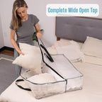 Extra Large Clear Storage Bags with Zipper & Heavy-Duty Handles – 30-Inch Transparent Organizer Bags for Christmas Decorations, Wreaths, Garlands, Clothes, Blankets & Moving, Set of 2 or 4