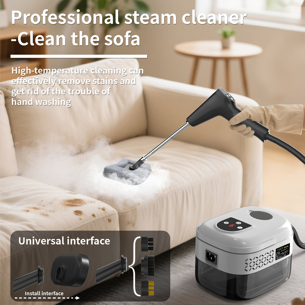 Handheld High-Pressure Steam Cleaner – High-Temperature, LCD Display, Multi-Speed Control | Carpet, Kitchen, Sofa & Tile Cleaning