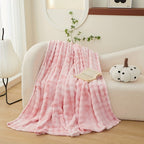 Faux Rabbit Fur Tie-Dye Throw Blanket Reversible Soft Plush Blanket for Bed Sofa Couch All Seasons 4 Colors 4 Sizes Machine Washable