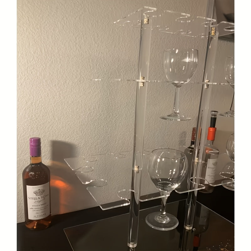 Champagne Tower 3-Tier Clear Acrylic Wine Glass Holder Stand for Wedding Reception New Year Eve Party - Elegant Drink Display for Banquet Bridal Shower Anniversary Company Dinner