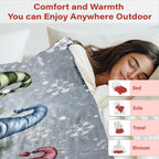 Gnomes Flannel Throw Blanket – Soft Warm Whimsical Print, All-Season Cozy Blanket for Sofa, Bed & Living Room | Halloween & Christmas Decor | 40×50in / 50×60in