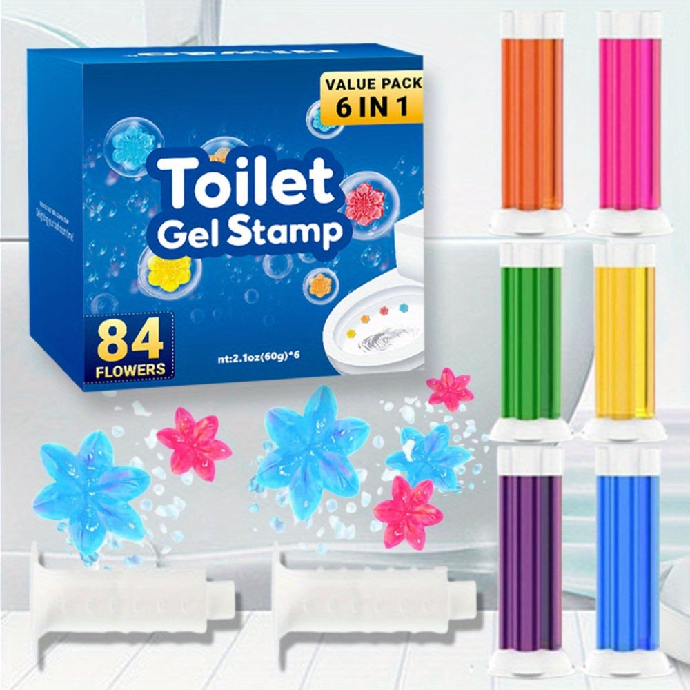 Toilet Bowl Cleaner Gel Stamps with Dispenser – Dissolves Yellow Scale, Water & Urine Stains, Auto-Release Per Flush, Air Freshening Scent, for Toilet, Wash Basin, Bathroom & RV