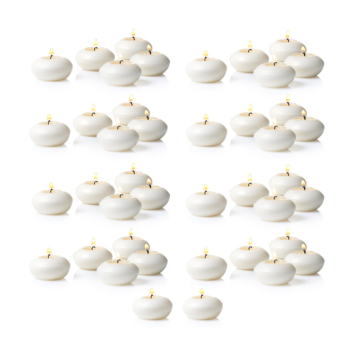 42-Pack Floating Small Candles - Natural Plant Wax Smoke-Free Tea Light Candles for Wedding, Meditation, Holiday, Pool & Spa, Stable Burning Low Melting Point