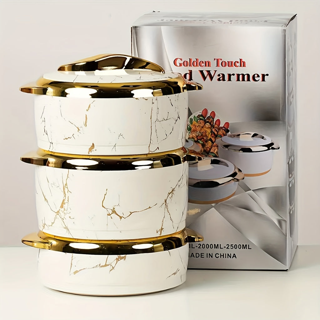 Insulated Thermal Casserole Dish Set with Lids 3-Piece – Stainless Steel Hot & Cold Food Warmer for Buffets, Hot Pot, Family Gatherings & Potlucks – 5 Colors