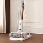 Vacuum Cleaner Storage Stand with Open Shelf – Freestanding Handheld Vacuum Organizer Rack for Stick Vacuums & Accessories, Space-Saving Floor Stand, Black & White