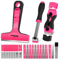 Razor Scraper Tool Set 3-in-1 with 40 Blades – Heavy-Duty Stainless Steel Multi-Surface Scraper for Stickers, Adhesive, Caulk & Glass