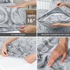 Paisley Bed Sheet Sets Queen King Twin Full Cal King – Soft Brushed Microfiber Deep Pocket Fitted Sheet & Pillowcases, Wrinkle Free