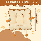 Kawaii Toast Chair Cushion Bread Shaped Plush Seat Pillow for Office Desk, Car, Sofa & Bedroom, Cute Food Throw Pillow, Fun Birthday Christmas Gift Idea for Girls, Kids & Friends