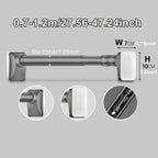 No Drill Telescopic Curtain Rod Adjustable 15.75-196.85in 33mm Extendable Shower Curtain Rod for Large Windows Anti-Slip No Screws