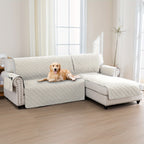 L-Shaped Sectional Sofa Cover 100% Liquid-Resistant Couch Slipcover with Non-Slip Straps for Dogs Cats Pets Left Right Chaise