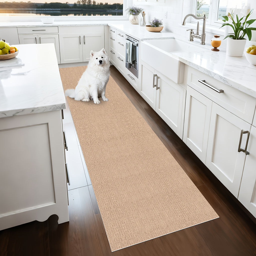 Non-Slip Runner Rug Washable & Cuttable – Low-Profile Hallway Rug for Kitchen, Living Room, Bedroom, Balcony & Poolside – Multiple Sizes 60x180 to 60x600cm