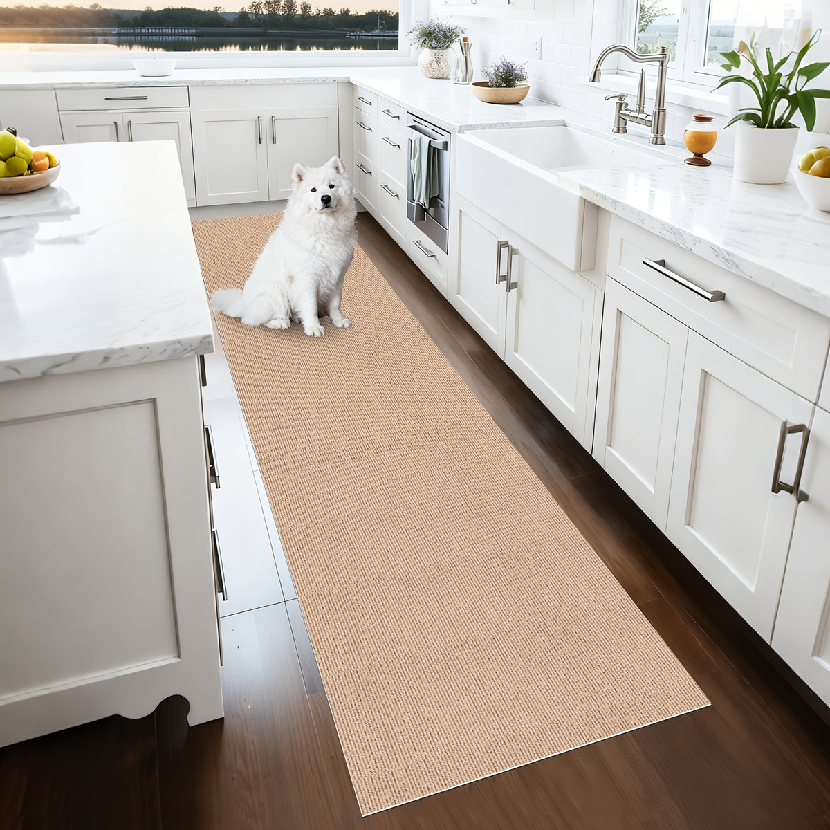 Non-Slip Runner Rug Washable & Cuttable – Low-Profile Hallway Rug for Kitchen, Living Room, Bedroom, Balcony & Poolside – Multiple Sizes 60x180 to 60x600cm