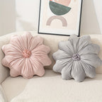 Velvet Flower-Shaped Throw Pillow with Pillow Core - Elegant Round Cushion for Sofa Bed and Living Room Decor Christmas Home Decoration Gift