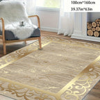 Golden Texture Cashmere-Feel Anti-Slip Area Rug – Washable Soft Rug for Living Room, Bedroom, Dining Room, Home Office & More | Multiple Sizes