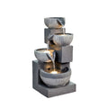 4-Tier Cascading Bowl Water Fountain 18.7" Floor Standing with LED Lights & Silent Pump – Indoor Waterfall Fountain for Home Decor, Office & Meditation