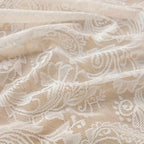 French Vintage Lace Sheer Curtain – Semi-Transparent Floral Phoenix Tail Design, No-Drill Thick Polyester Panel for Bedroom Living Room & Partitioned Spaces, 4 Sizes 3 Colors