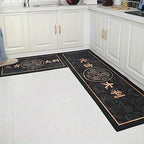 Non-Slip Runner Rug with Rubber Backing Machine Washable Floor Mat for Hallway Entryway Bathroom Laundry Room Rural Design 2 Sizes