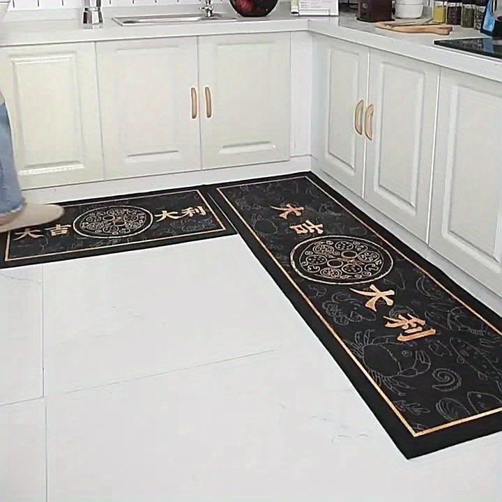 Non-Slip Runner Rug with Rubber Backing Machine Washable Floor Mat for Hallway Entryway Bathroom Laundry Room Rural Design 2 Sizes