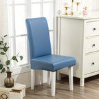 Dining Chair Covers Waterproof PU Leather Stretch Slipcover Set of 4 or 6 | Oil-Proof Universal Chair Protector for Dining Room Kitchen Hotel, 9 Colors