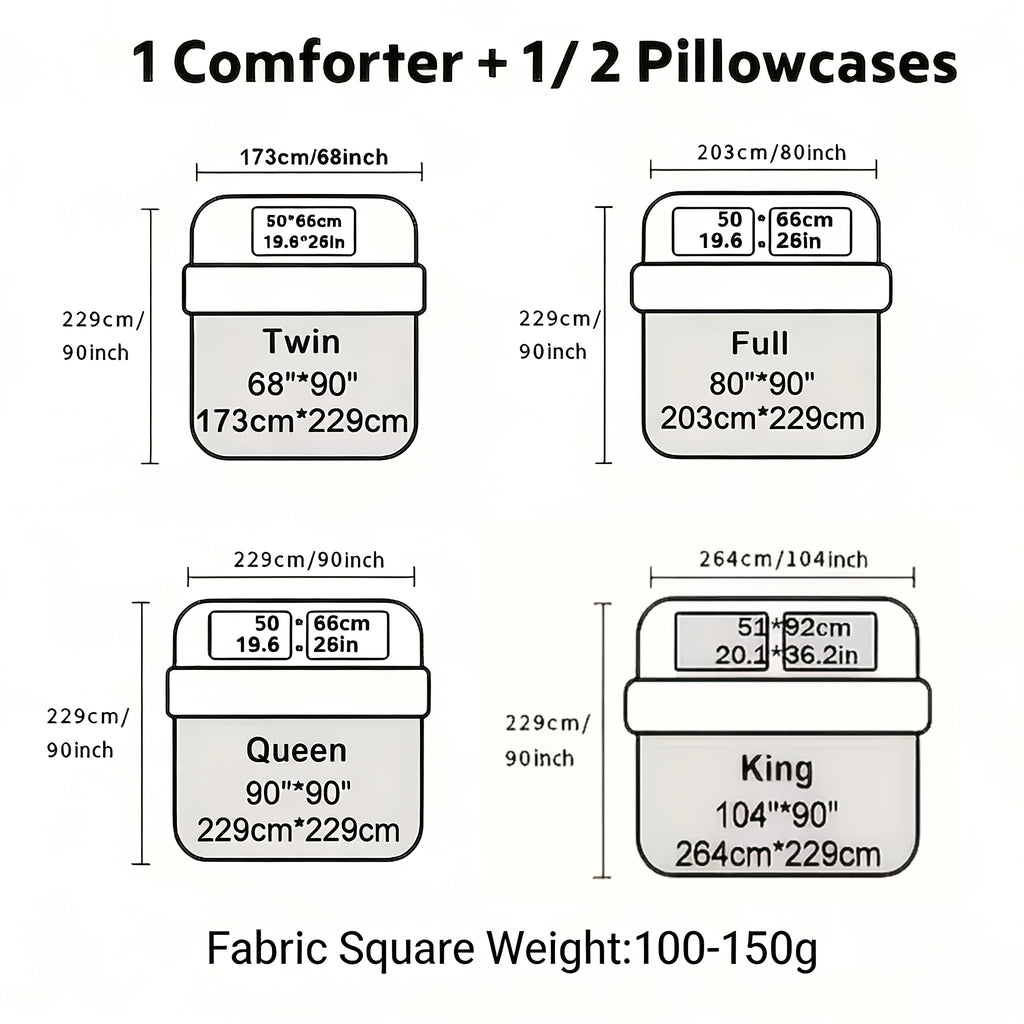 Diamond Pattern Quilt Bedding Set with Pillowcases 2/3 Piece – Soft Breathable Lightweight Comforter Twin Queen King 30+ Colors