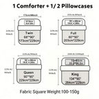 Diamond Pattern Quilt Bedding Set with Pillowcases 2/3 Piece – Soft Breathable Lightweight Comforter Twin Queen King 30+ Colors