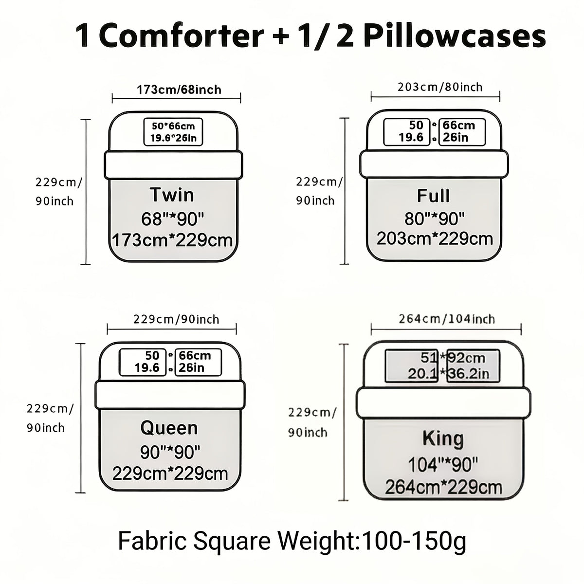Diamond Pattern Quilt Bedding Set with Pillowcases 2/3 Piece – Soft Breathable Lightweight Comforter Twin Queen King 30+ Colors