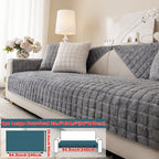 Short Plush Sofa Cover Soft Thick Pet Friendly All Season Sofa Protector Machine Washable for 1 2 3 4 Seater Living Room Bedroom Office Winter