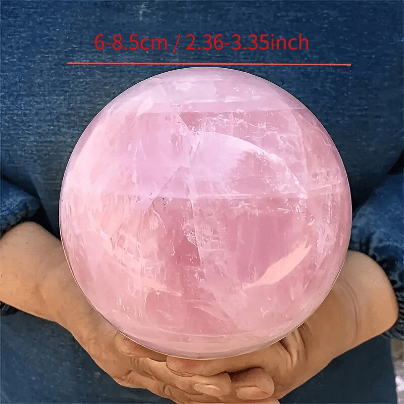 Rose Quartz Crystal Ball – Natural Pink Quartz Sphere Polished for Tabletop Display, Collector Mineral Specimen, Healing Crystal Home Decor Gift for Valentine's Day, Christmas & Easter