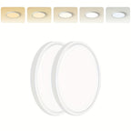 LED Flush Mount Ceiling Light 12 Inch 5CCT Dimmable – 22W 2400LM Modern Round Flat Panel Light for Bedroom, Living Room & Dining Room, 2/4/6 Pack
