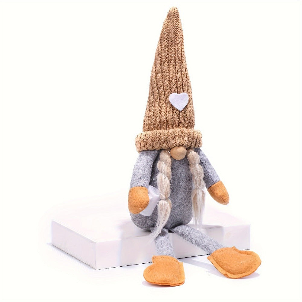 Gnome Home Decor Set of 2 Collectible Gnome Figurines Holiday Decor for Living Room Bedroom Office Desktop Ornaments Birthday Mothers Day Fathers Day Gifts for Women Men Cute Scandinavian Tomte Shelf Decor