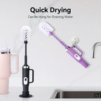Electric Cup Scrubber 2-Speed IPX6 Waterproof – Type-C Rechargeable Bottle Brush Cleaner for 40oz Mugs, Tumblers & Water Bottles, Long Straw Brush & Wall Mount Storage, Kitchen Cleaning Tool