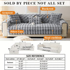 Faux Rabbit Fur Plush Sofa Cover Thick Milkskin Split Slipcover Cozy Winter Warmth Pet Friendly Machine Washable 1 2 3 4 Seater Living Room Bedroom Office