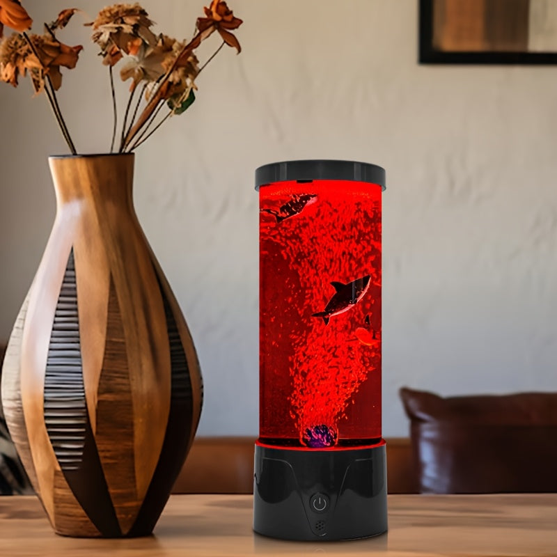 Bubble Fish Lava Lamp 17 Colors 4 Modes LED Artificial Fish Tank Night Light – Battery & USB Powered Mini Bubble Lamp with Remote for Room Decor & Gifts
