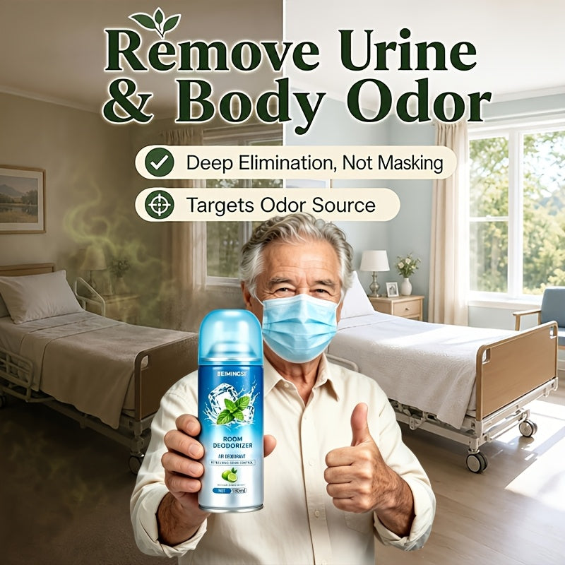Senior Odor Eliminator Deodorizing Refreshing Spray 6.09 oz Removes Body Odor and Urine Smell for Bedroom Guest Room Car Hotel Elder Care